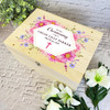 Floral Pink Cross On Your Christening Personalised Wooden Memory Keepsake Box