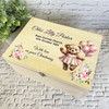 Dress Teddy Bear Balloons Girls Christening Personalised Wooden Keepsake Box