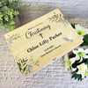 Green Leaves White Floral Dove Christening Personalised Wooden Keepsake Box