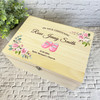 Floral Pink Baby Shoes Christening Personalised Wooden Memory Keepsake Box