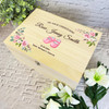 Floral Pink Baby Shoes Christening Personalised Wooden Memory Keepsake Box