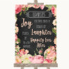 Chalkboard Style Pink Roses Hankies And Tissues Personalised Wedding Sign