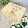 Teddy Bear Balloons Gold 3rd Birthday Personalised Wooden Keepsake Storage Box