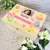 Happy Easter Egg Chick Photo Easter Hamper Gift Personalised Wooden Keepsake Box