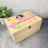 Happy Easter Egg Chick Photo Easter Hamper Gift Personalised Wooden Keepsake Box