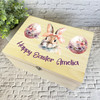 Happy Easter Gift Bunny Egg Hamper Treat Wooden Memory Personalised Keepsake Box