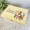 Watercolour Floral Bunny Easter Hamper Gift Personalised Wooden Keepsake Box