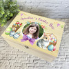 Child Bunny Eggs Photo Easter Hamper Gift Personalised Wooden Keepsake Box