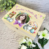 Child Bunny Eggs Photo Easter Hamper Gift Personalised Wooden Keepsake Box