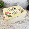 Vintage Pink Rose Mr & Mrs Memories Wedding Day Personalised Wooden Keepsake Box