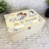 Mr & Mrs Blue Photo Wedding Day Memories Personalised Wooden Memory Keepsake Box