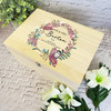 Purple Floral Wreath Mr & Mrs Bird Wedding Day Personalised Wooden Keepsake Box