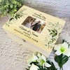 Watercolour Leaves Photo Memories Wedding Day Personalised Wooden Keepsake Box