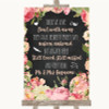 Chalkboard Style Pink Roses In Loving Memory Personalised Wedding Sign