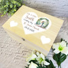 Married Couple White Heart Wedding Day Personalised Wooden Memory Keepsake Box