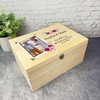 Floral Retro Photo Wedding Day Personalised Storage Wooden Memory Keepsake Box