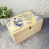 Blue Flowers To My Groom On Our Wedding Day Personalised Wooden Keepsake Box