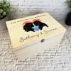 Lgbt Lesbian Wedding Silhouette Wedding Day Personalised Wooden Keepsake Box