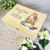 Watercolour Floral Wedding Cake Wedding Day Personalised Wooden Keepsake Box