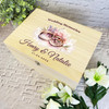 Watercolour White Wedding Rings Wedding Day Personalised Wooden Keepsake Box