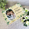 Watercolour Green Leaves Wedding Day Personalised Wooden Memory Keepsake Box