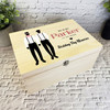 Gay Groom Couple Memories LBGT Wedding Day Personalised Wooden Keepsake Box