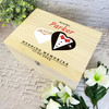 Bride & Groom Hearts Memories Wedding Day Personalised Wooden Keepsake Box