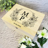 Floral Black Wedding Monogram Wedding Day Personalised Wooden Keepsake Box