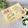 Vintage Rose Wedding Line Art Wedding Day Personalised Wooden Keepsake Box