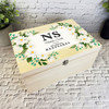 White Watercolour Floral Special Personalised Storage Wooden Memory Keepsake Box