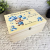 Blue Teddy Bear Boys 1st Year Special Memories Personalised Wooden Keepsake Box