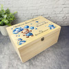 Blue Teddy Bear Boys 1st Year Special Memories Personalised Wooden Keepsake Box