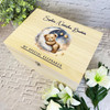 Sleeping Teddy Bear On The Moon Stars Personalised Wooden Memory Keepsake Box