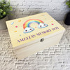 Rainbow Memory Box Baby Children's Personalised Storage Wooden Keepsake Box