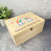 Rainbow Memory Box Baby Children's Personalised Storage Wooden Keepsake Box