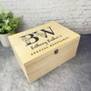 Black Floral Initials Special Personalised Wooden Keepsake Storage Box