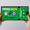 Green Football Any Team Going To Match Personalised Surprise Ticket Gift Voucher