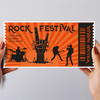 Orange Rock Band Silhouette Any Event Personalised Surprise Ticket Gift Voucher