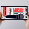 Red Black Microphone Any Concert Gift Personalised Surprise Ticket Gift Voucher