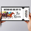 Racing Horses We're Off To The Races Personalised Surprise Ticket Gift Voucher