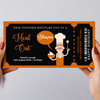 Black Background Funny Chef Meal Out Personalised Surprise Ticket Gift Voucher