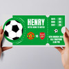 Green Football Match Watch Any Team Personalised Surprise Ticket Gift Voucher