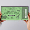 Going To Any Zoo Gift Green Animals Personalised Surprise Ticket Gift Voucher