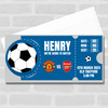 Blue Football Match Watch Any Team Personalised Surprise Ticket Gift Voucher