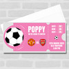 Pink Football Match Watch Any Team Personalised Surprise Ticket Gift Voucher