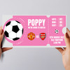 Pink Football Match Watch Any Team Personalised Surprise Ticket Gift Voucher