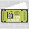 Cinema Any Movie Night Gift Green Personalised Surprise Ticket Gift Voucher