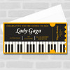 Yellow Piano Keys Concert Gift Personalised Surprise Ticket Gift Voucher