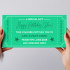 Happy Birthday Any Event Green Personalised Surprise Ticket Gift Voucher