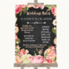 Chalkboard Style Pink Roses Rules Of The Wedding Personalised Wedding Sign